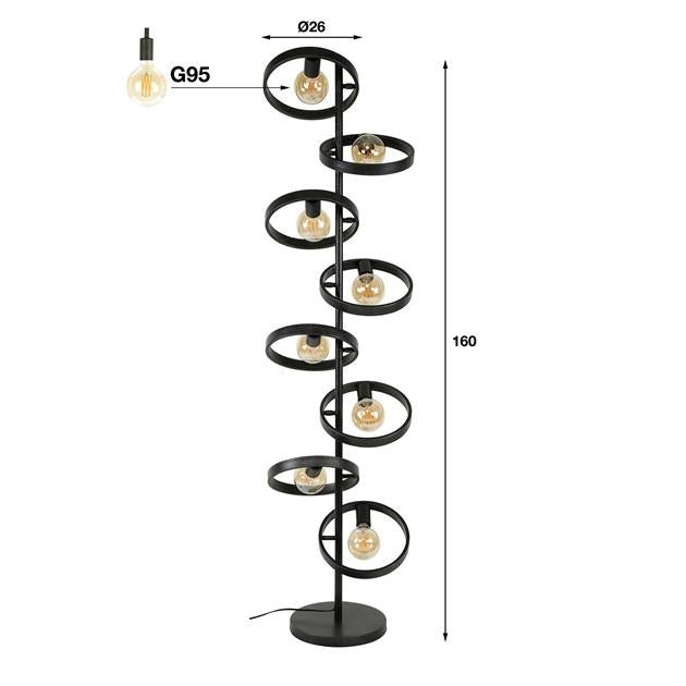 Vloerlamp Groot Circular Essence 8 lichtpunten - Industrieelinhuis.nl