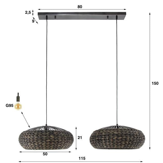 Hanglamp Set van 3 Disk Rustic Ray Zwart - Industrieelinhuis.nl