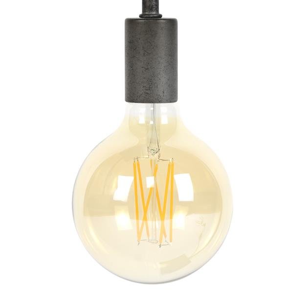 Lichtbron LED [G125] filament bol Ø12,5 - E27 6W dimbaar / Amberkleurig glas - Industrieelinhuis.nl