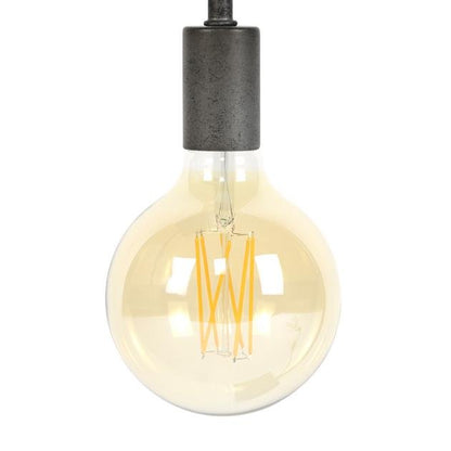 Lichtbron LED [G125] filament bol Ø12,5 - E27 6W dimbaar / Amberkleurig glas - Industrieelinhuis.nl