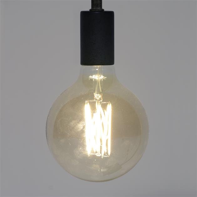 Lichtbron LED [G125] filament bol Ø12,5 - E27 6W dimbaar / Amberkleurig glas - Industrieelinhuis.nl