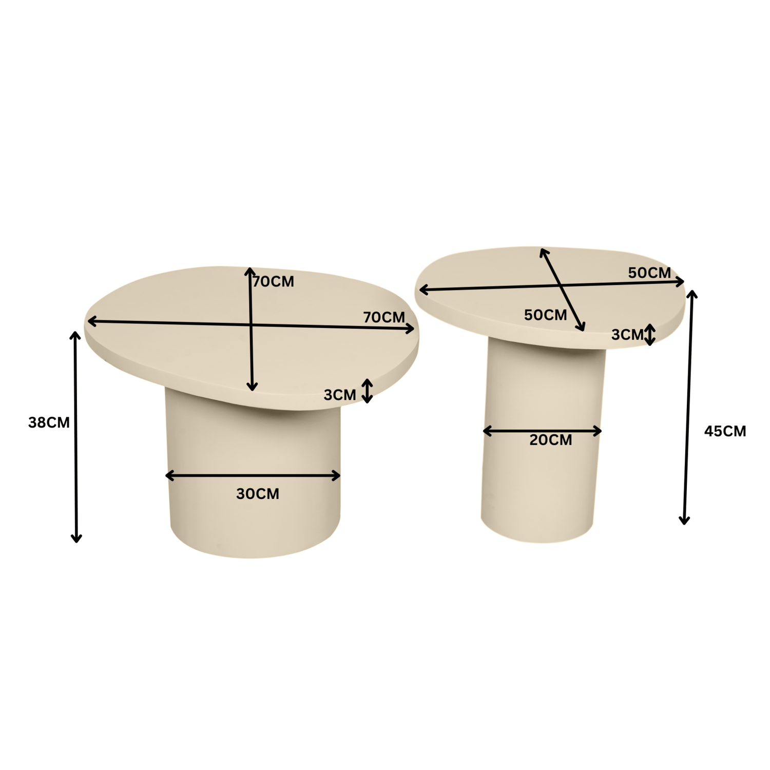 Salontafel set van 2 Mirre | Sand