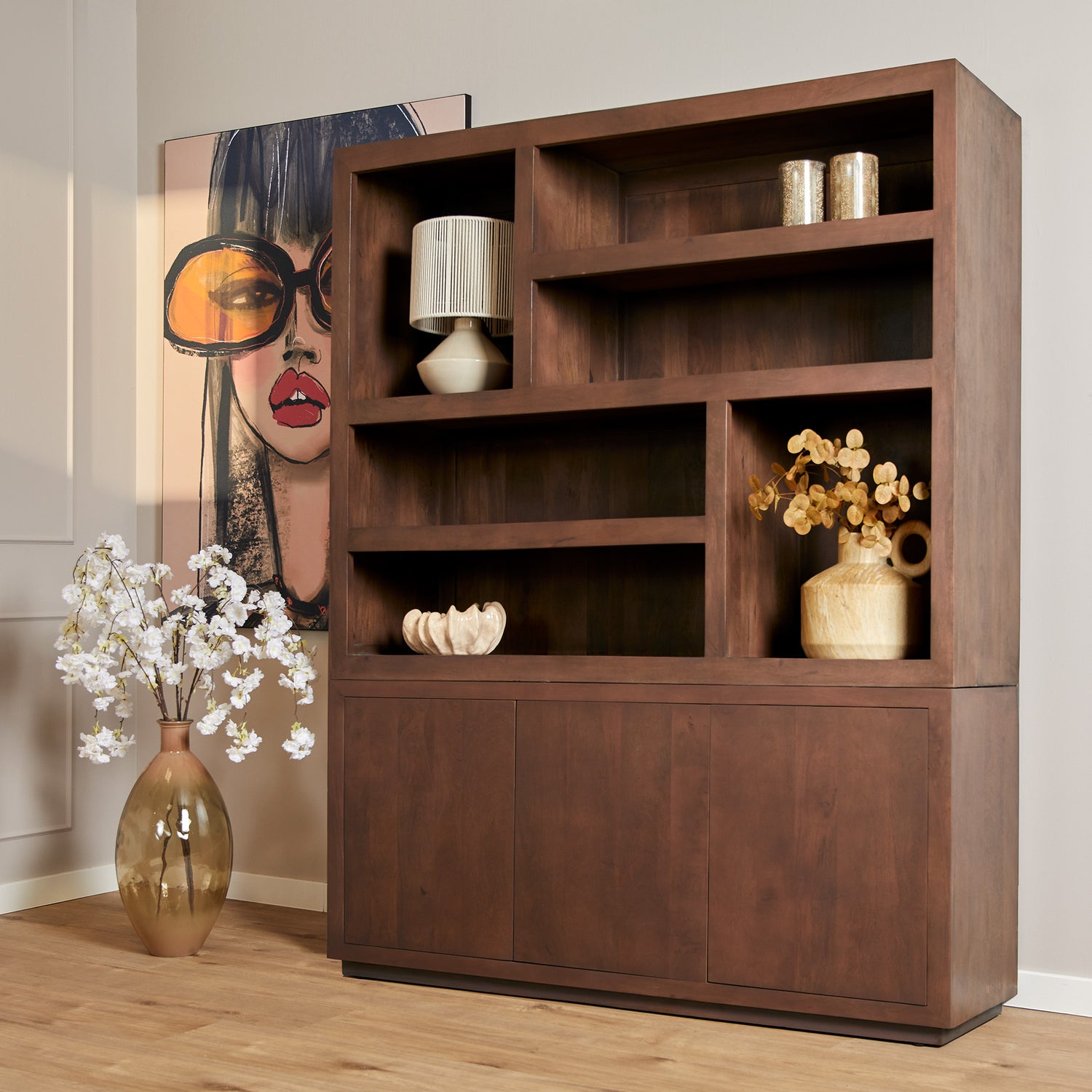 Vakkenkast Eclipse Walnut XL | 160 cm