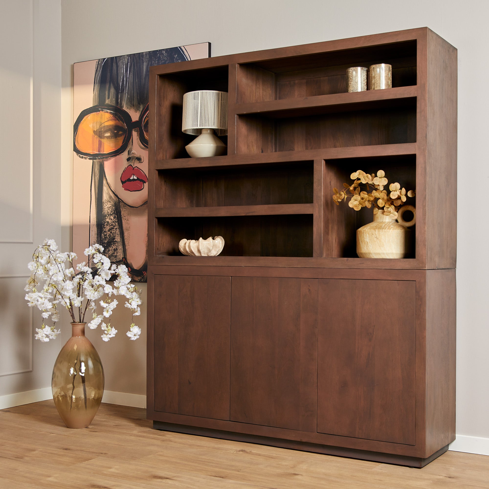 Vakkenkast Eclipse Walnut XL | 160 cm