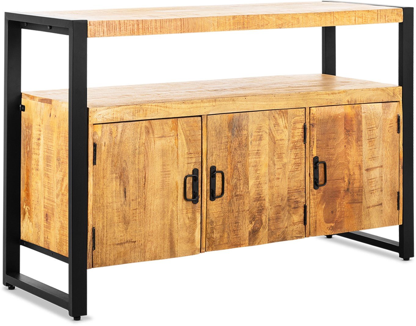 Mangohout Dressoir Bink | Mangohout en Staal | 135x45x90cm