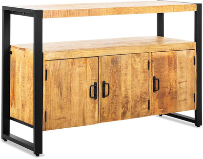 Mangohout Dressoir Bink | Mangohout en Staal | 135x45x90cm