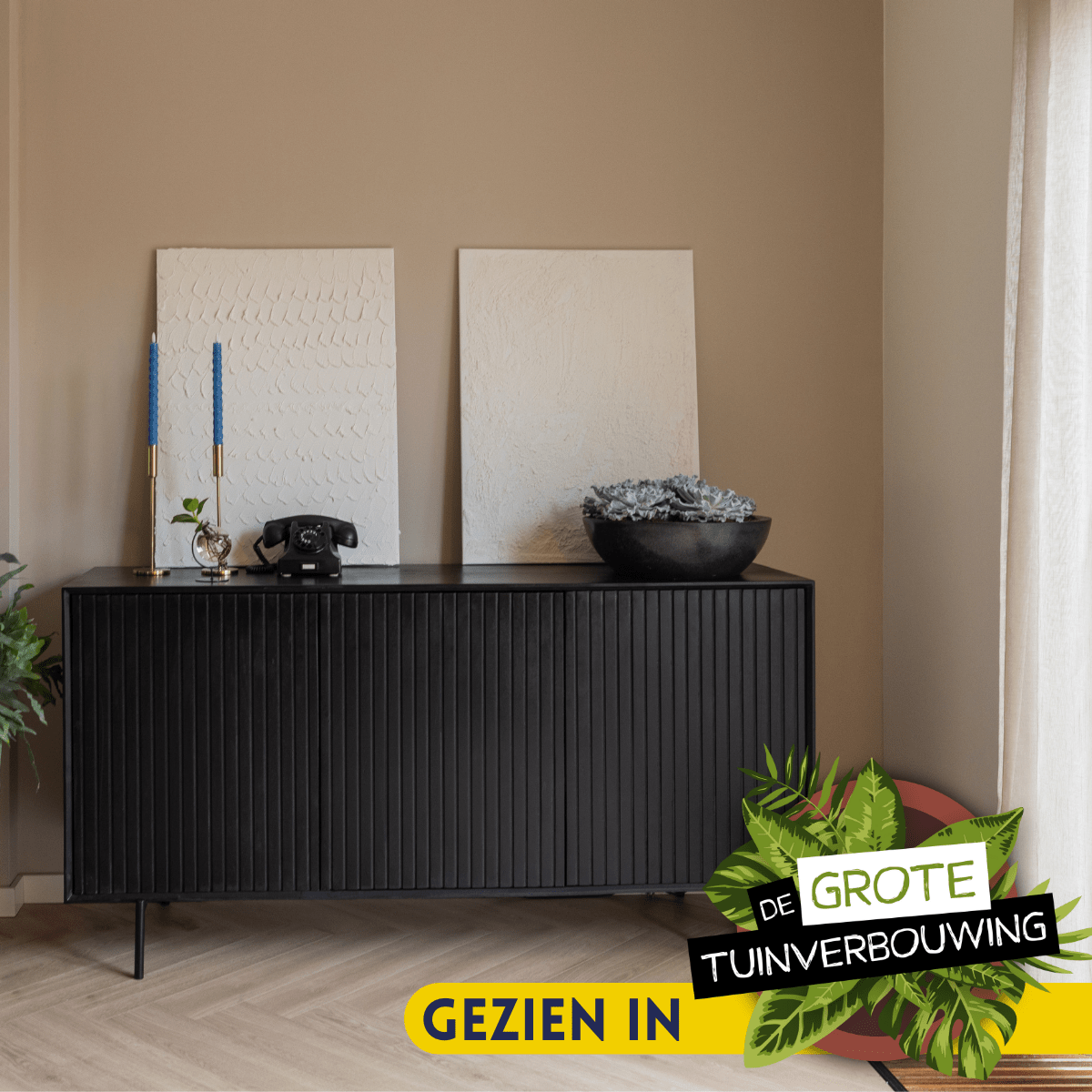 Dressoir Madison Zwart 165 cm