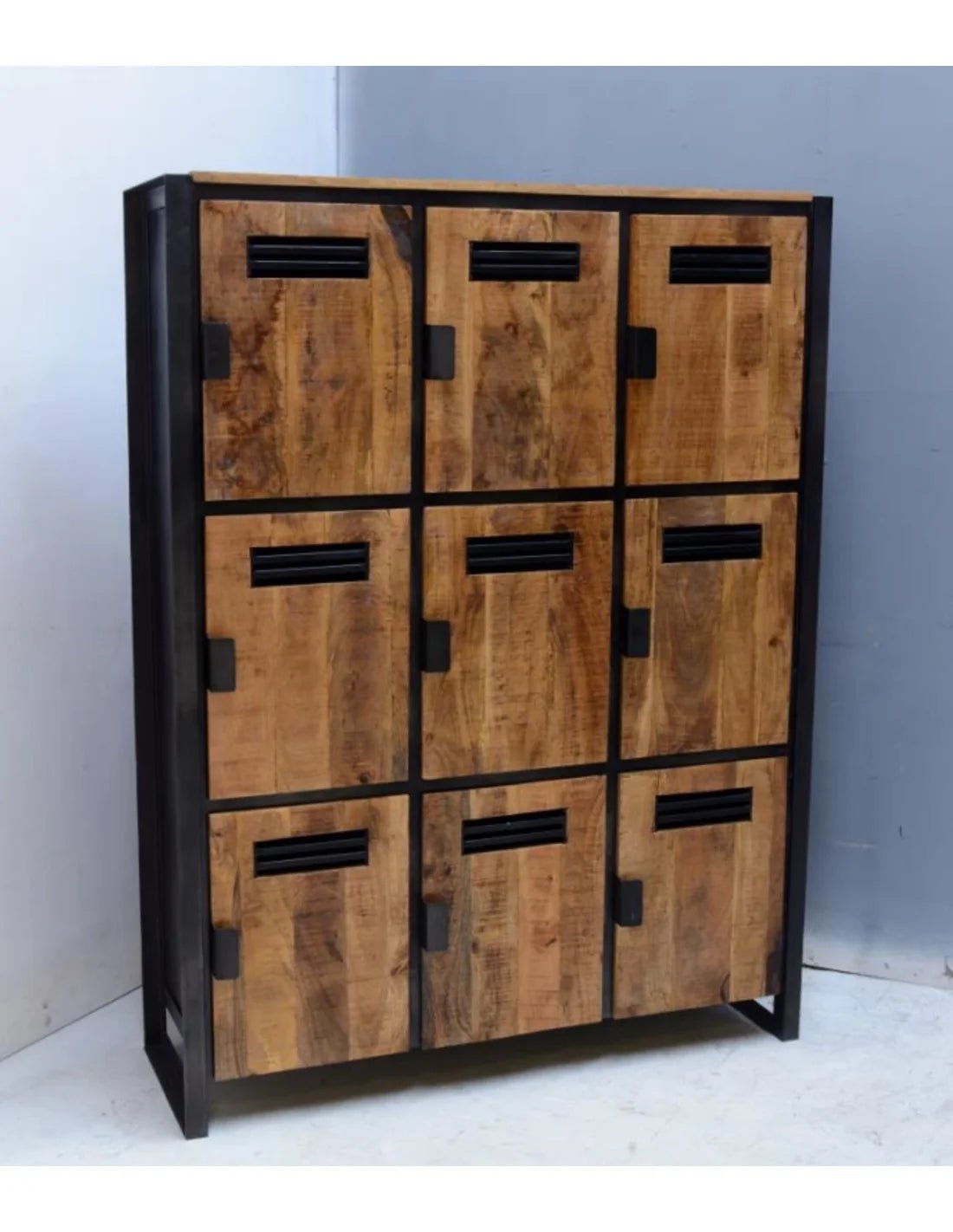 Locker Mangohout Luna 9 deuren 120x40x160