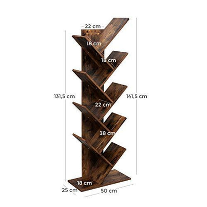 Staande boekenkast Industrieel Design | Houtlook | 50x25x141,5cm - Industrieelinhuis.nl