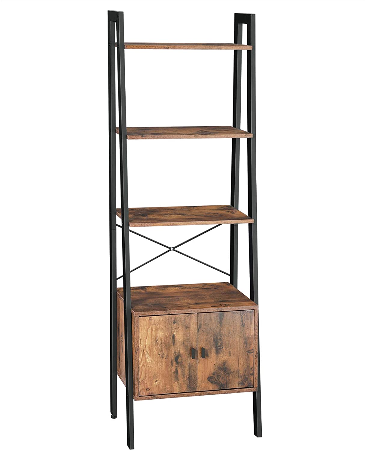 Ladderkast / Schappenkast Industrieel Design | Houtlook en Staal | 56x34x173cm - Industrieelinhuis.nl