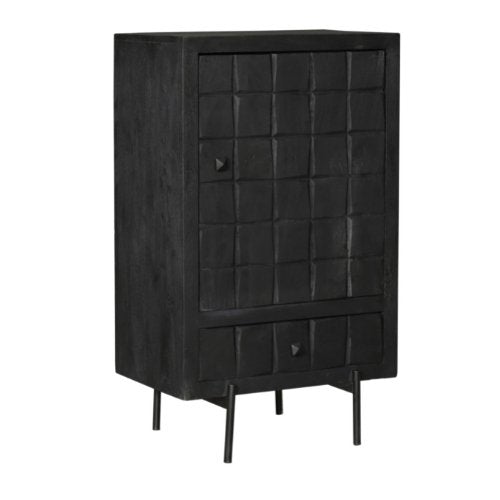 Kabinet Kast Brandy Black | 1 deur 1 lade - Industrieelinhuis.nl