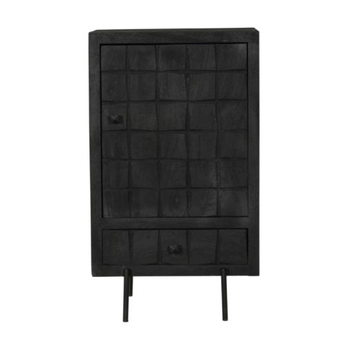 Kabinet Kast Brandy Black | 1 deur 1 lade - Industrieelinhuis.nl