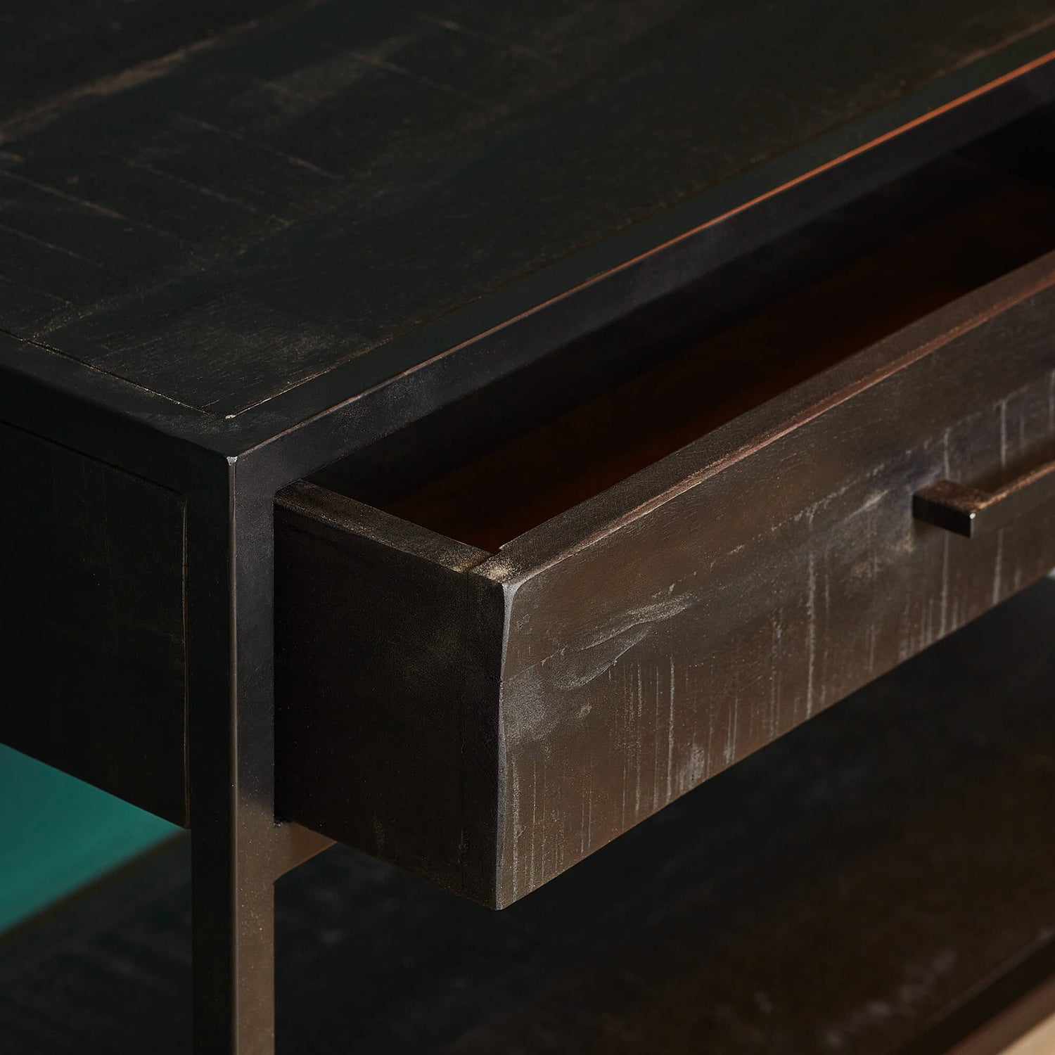 Sidetable Denver Black | 2 lades - Industrieelinhuis.nl