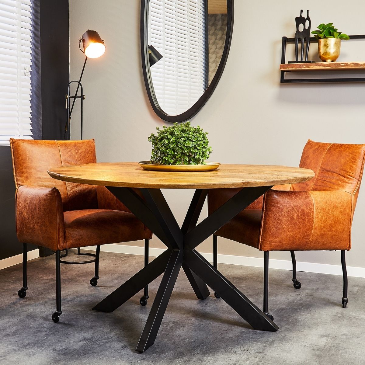 Eetkamertafel Arlington | Rond | 120 cm - Industrieelinhuis.nl