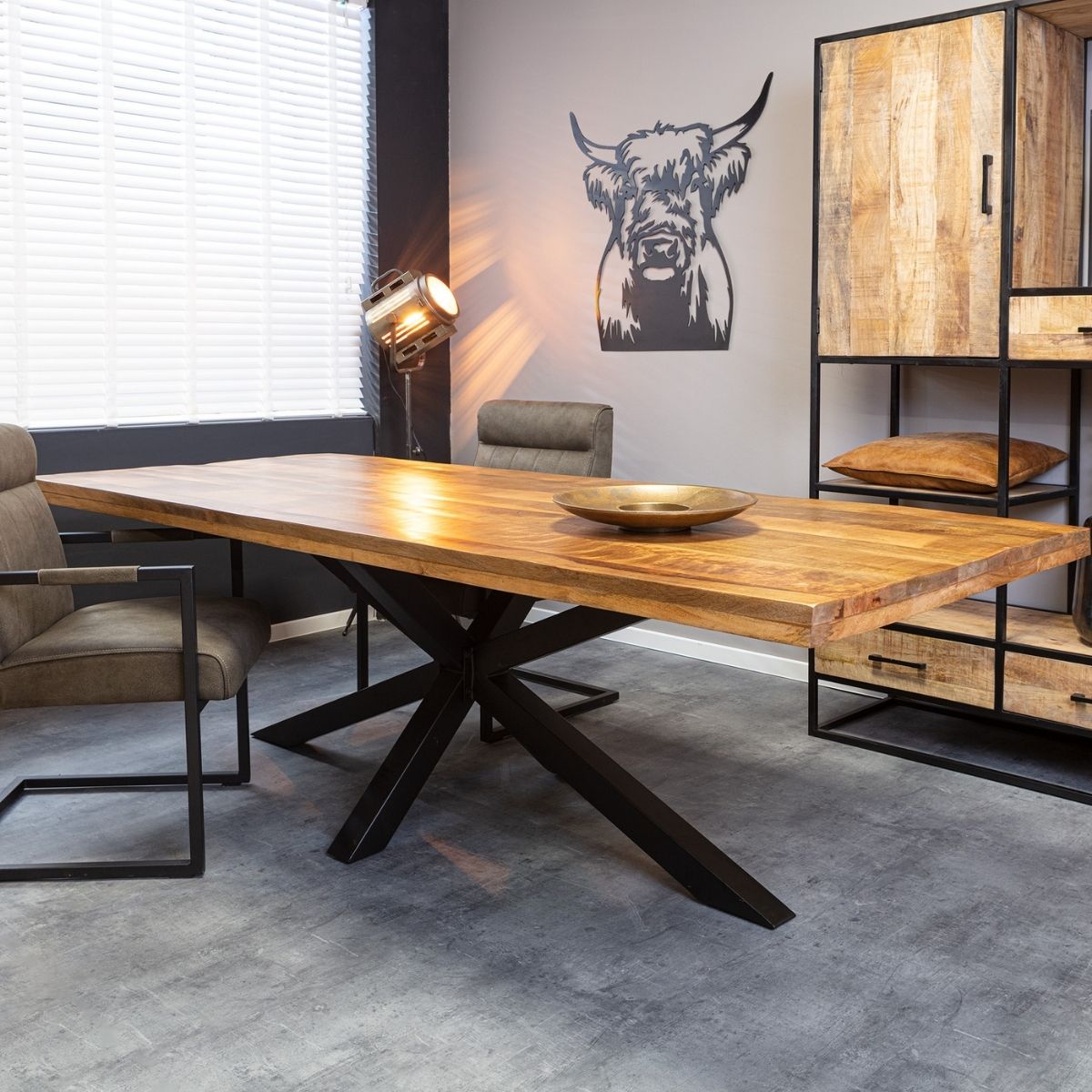 Eetkamertafel Denver | Rechthoek matrixpoot | 300 cm - Industrieelinhuis.nl