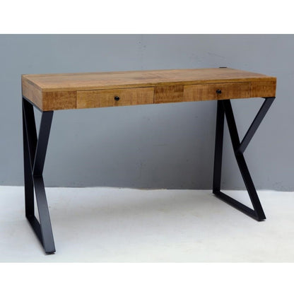 Industriële sidetable met lades | Mangohout en Staal | 120x49x80cm