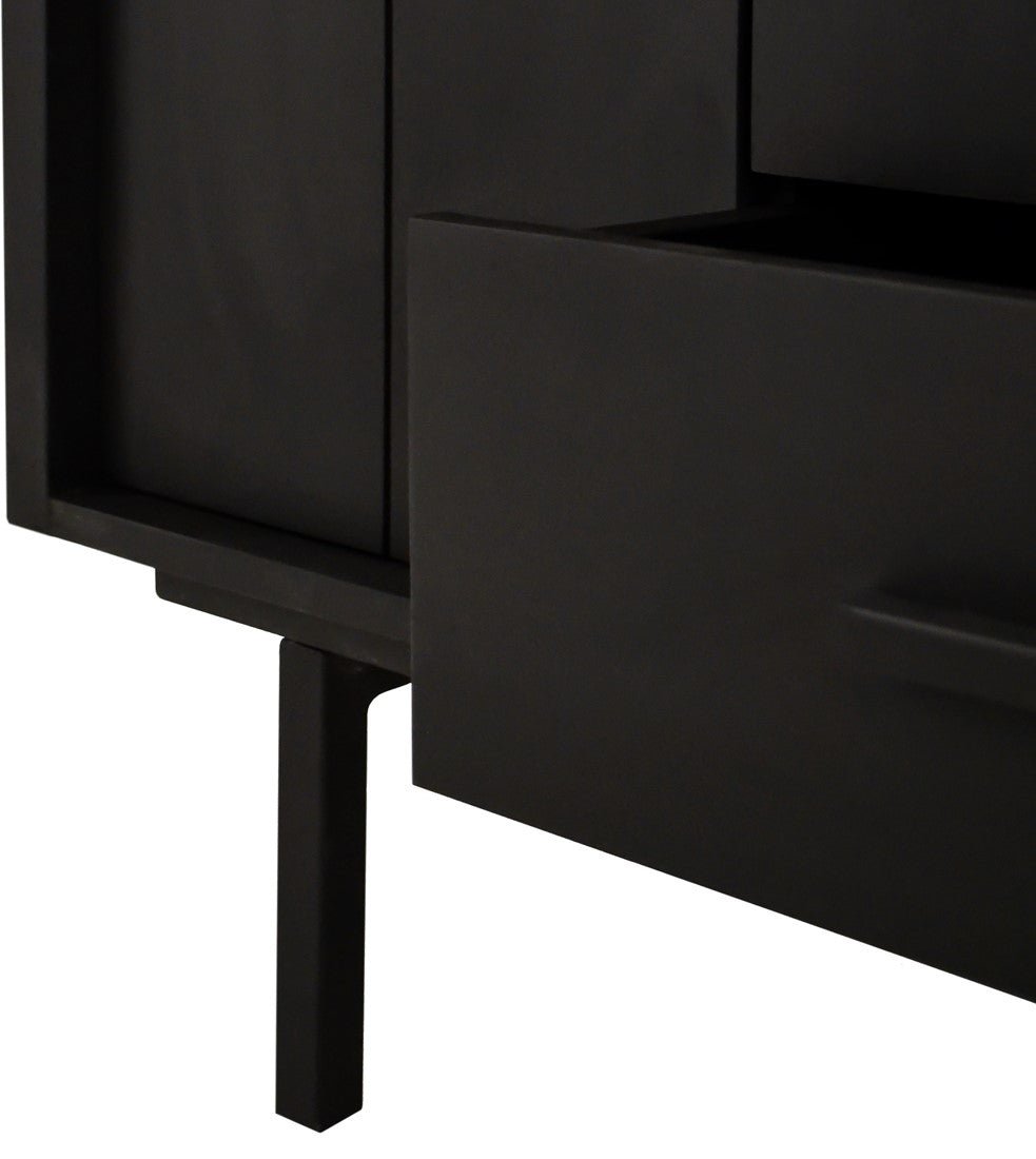 Jayden Black Garderobe Kast | Mangohout Staal | 85x60x180cm - Industrieelinhuis.nl