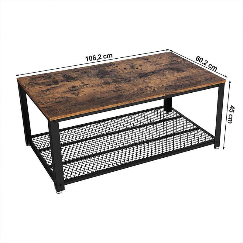 Salontafel Industrieel Design | Houtlook en Staal | 106,2x60,2x45cm - Industrieelinhuis.nl